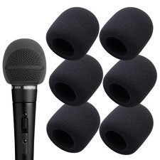 6 PCS Handheld Microphone Windscreen - Mic Pop Filter for Studio Black