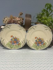 Two Vintage Coronet Ware Floral Plates by Parrot And Co - Post 1935 EBR