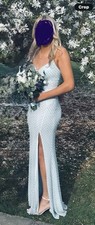 Windsor Gorgeous Sparkle Sequin Light Blue Form Fitting Prom Dress Size Small S