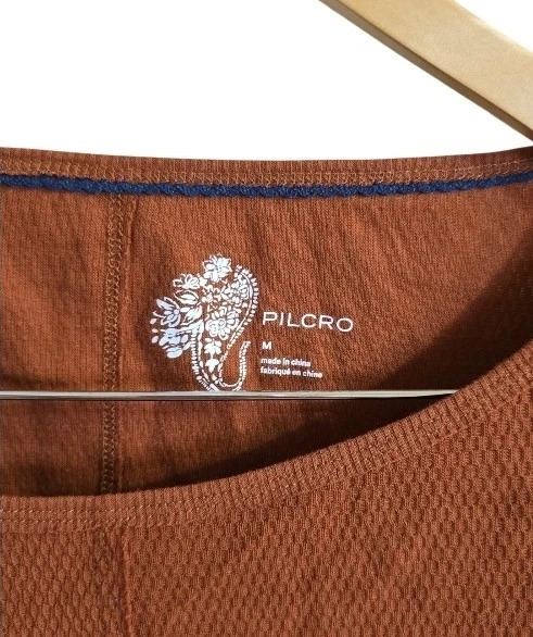 Top Pilcro Boho Naranja Y Azul Térmico Crochet Distintivo. Talla mediana Foto 4 de 4