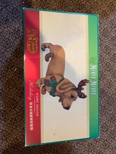 Cracker Barrel Snow Friends Holiday Dachshund Christmas Reindeer Dog Figure