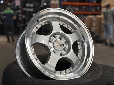 Used 15x8 Work Meister Design (4 wheel) Silver 4x114.3 fit Honda