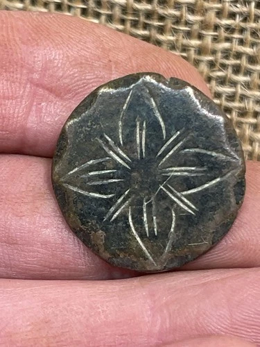 Dug Relic Civil War CS Solid Cast Flower Button Recovered From Dalton Ga