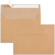 50 Pack 5x7 Inch Kraft Paper Envelopes A7 Self Seal Invitation Envelopes