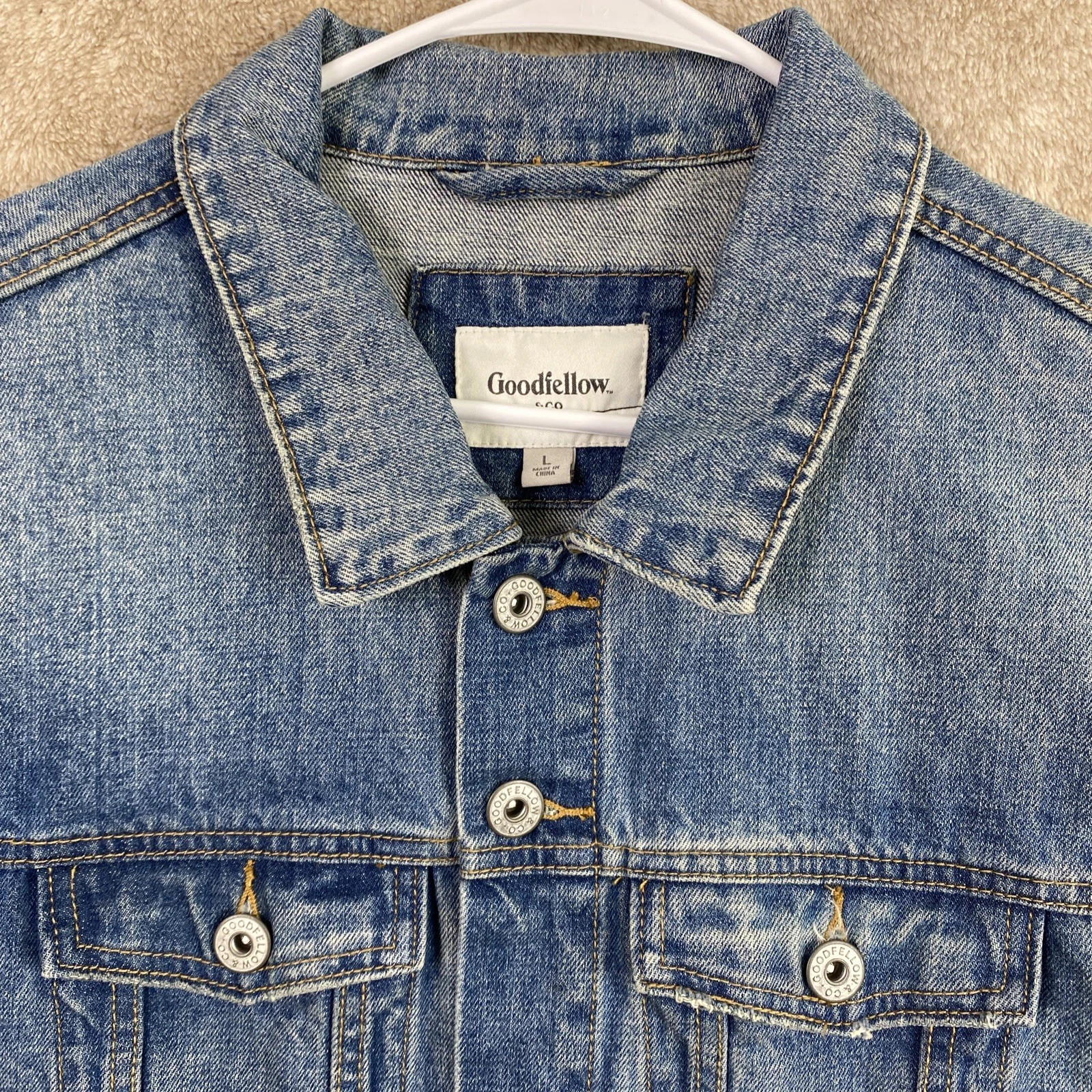 Mens Scream Movie Horror Custom Denim Jacket Blue Large GhostFace Halloween - product detail image 6