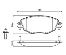 Brake pad set, disc brake Bosch 0986494724 for Ford