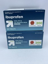 2 Boxes Up  Up Ibuprofen Pain Reliever Fever Reducer 200CT Caplets Exp 10/25