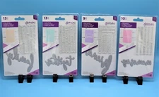 New Crafter's Companion Sentiments Fancy Font Words Stamp & Die Set All 4pcs