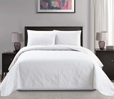 Mk Collection 3pc King/California King Over Size 118"x106" Diamond Bedspread ...