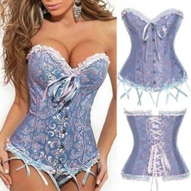 Women Sexy Overbust Lace Up Shaper Basque Tops Waist Cincher Corset Lingeries UK