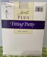 Hanes Plus Fitting Pretty DAY SHEER Size One Plus Pearl Control Top Pantyhose