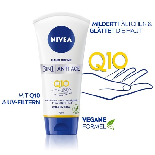 NIVEA 3In1 Anti-Age Creme Anti-Falten Handpflege Q10 Uv-Filter - Bild 2 von 7