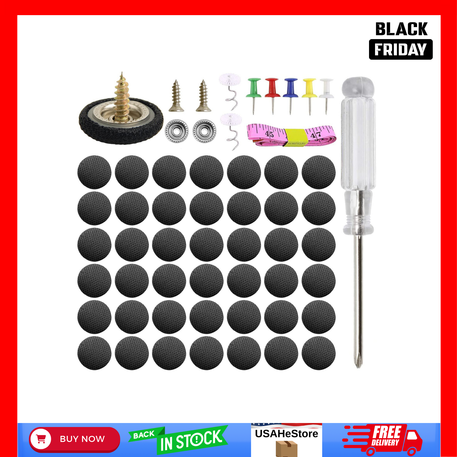 402Pcs Car Roof Headliner Repair Kit with Rivets & Tools for Fixing Black Friday