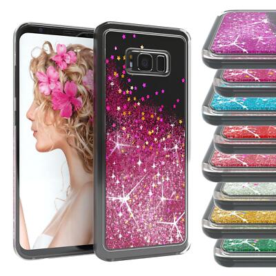 EAZY CASE für Samsung Galaxy S8 Plus Glitzer Hülle Flüssig Silikon Handyhülle