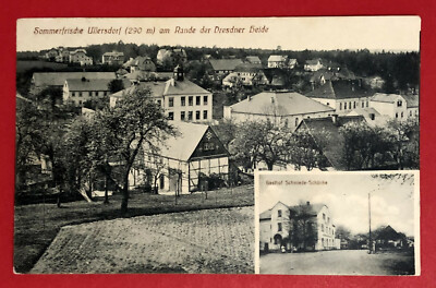 AK ULLERSDORF bei Dresden 1913 Ortsansicht mit Gasthof Schmiede Schänke ( 68084
