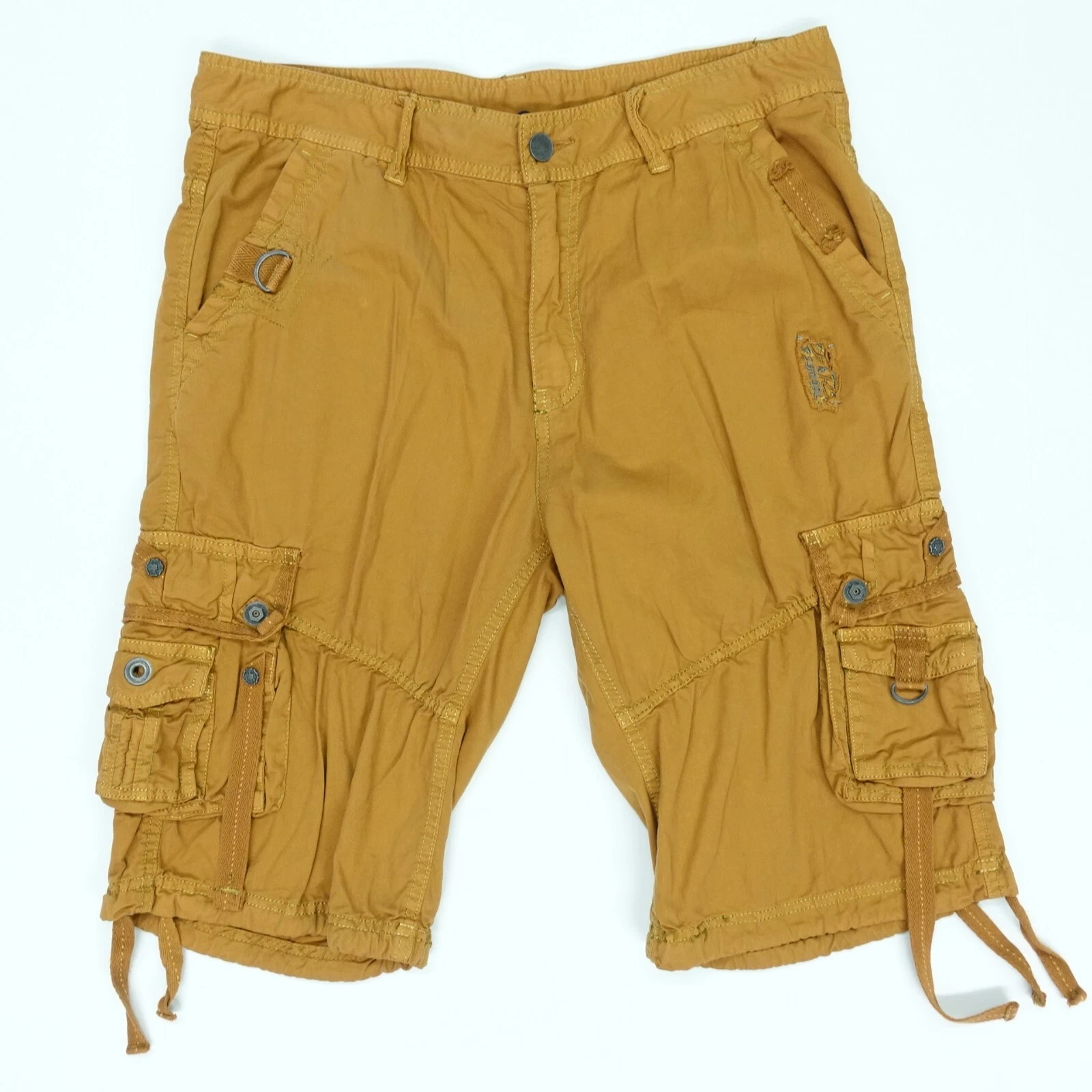 Fuhao Cargo Shorts 34 Copper Mens Hiking Outdoor Dad Fishing Casual Pockets
