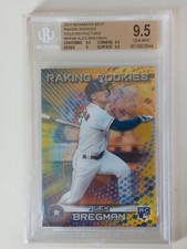 2017 Bowman's Best Raking Rookies Gold Refractor Alex Bregman RC S/N: 39/50