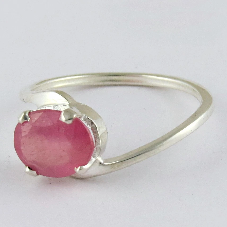 Natural Ruby Silver Handmade Ring 925 Sterling Pink Gemstone Rings Women Gift - Image 2 of 4