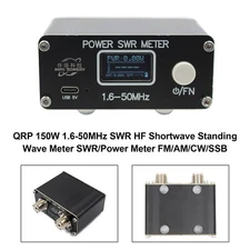 QRP 150W 1.6-50MHz SWR HF Shortwave Standing Wave Meter Power Meter FM/AM/CW/SSB