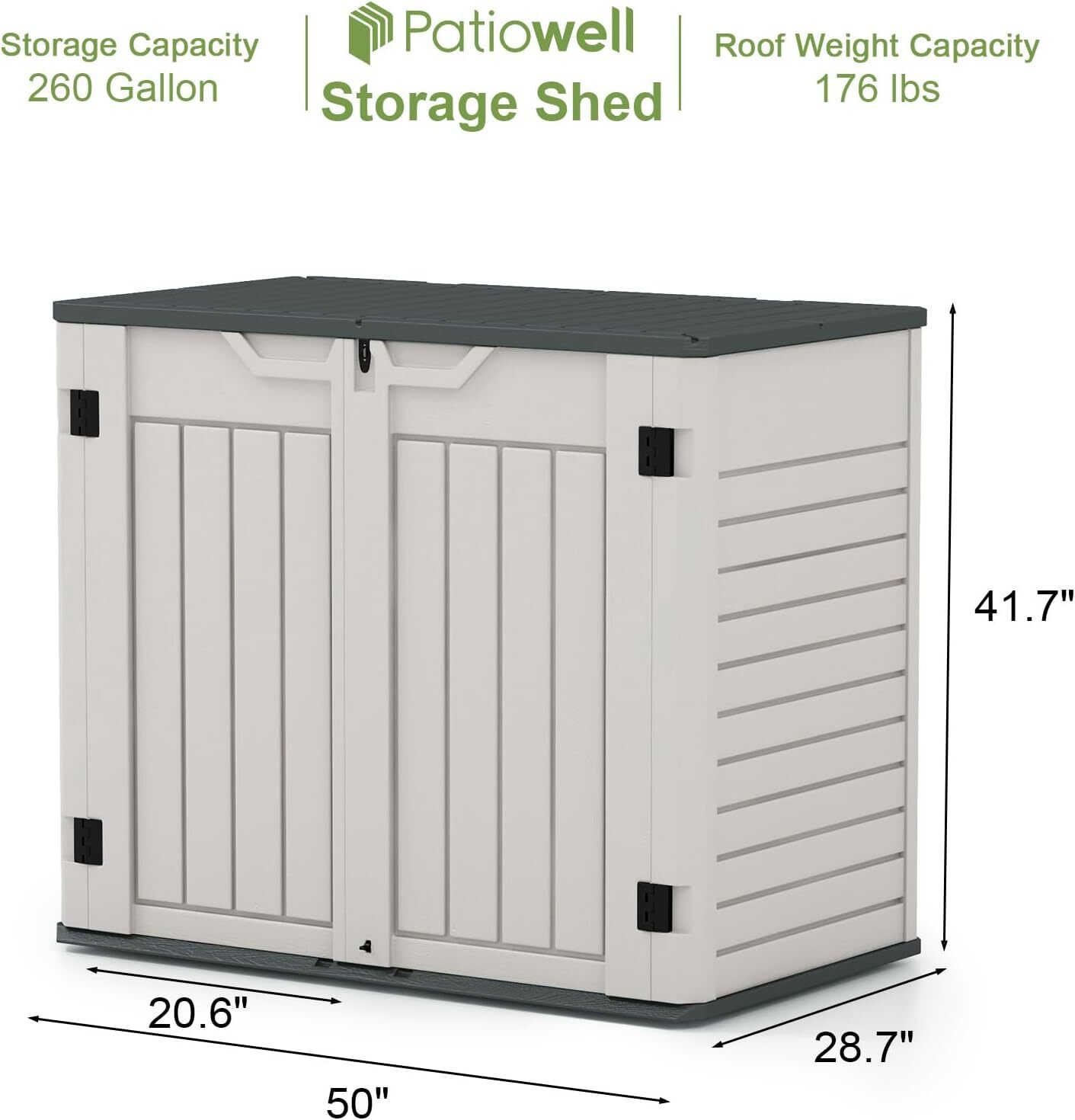 Outdoor Storage Shed Horizontal Storage Shed for Patio Garden Backyards