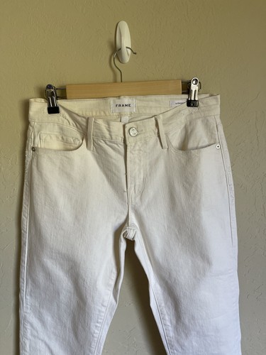 FRAME Le Garcon Crop Cream Ivory Jeans Size 26 Au Natural Grind MSRP $248 - Picture 6 of 9