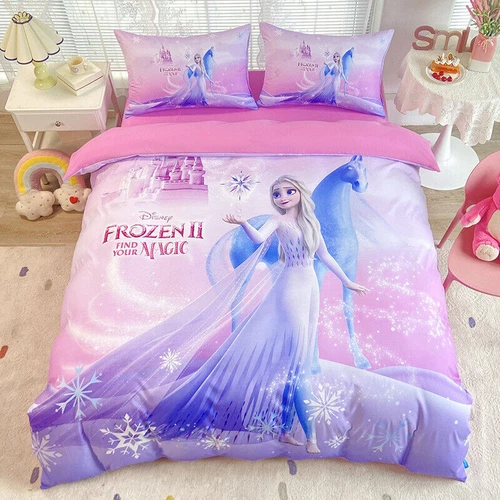 Top Quality Frozen2 Elsa Bedding Set 2/3 PC Quilt Duvet Cover Dorm Single Double - Picture 7 of 12