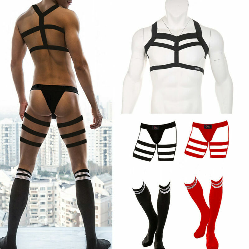 SAOLA Cinturini da uomo imbracatura petto abbigliamento da club costume calzini biancheria intima