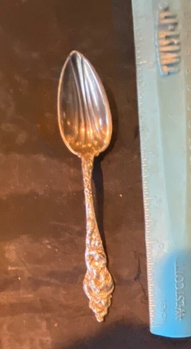 REED & BARTON LES SIX FLEURS STERLING SILVER 1 grapefruit spoon monogrammed back