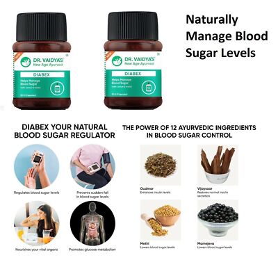 (Pack of 2) Dr. Vaidya's Herbal Diabex (30 Capsules) for Blood Sugar Management