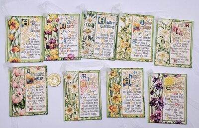 9-Easter-Vintage-Religious-Bookmarker-Journals-Linen Cardstock-Gift-Hang-Tags