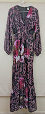 VENUS sz 6 Cut Out Maxi Dress purple multi co...