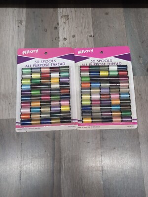 Allary Color Variety Pack 50 X2 Spools All Purpose Thread Size 50 - 10 Yards. D6