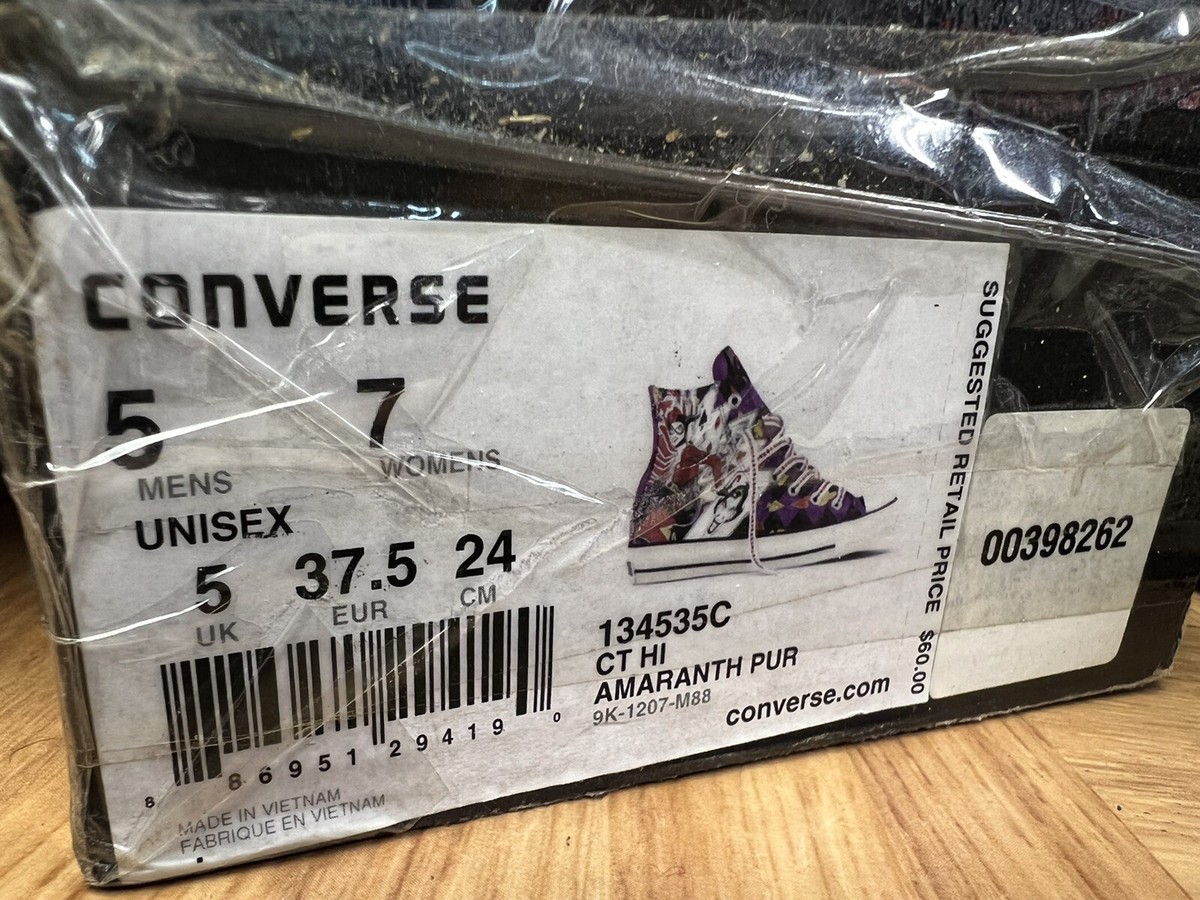 RARE🔥 Converse Harley Quinn DC Comics Chuck Taylor Sz 5 Men's - 7