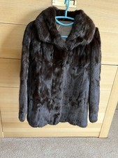 Vintage dunkelbraune Echtfelljacke Größe 12/14