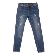 Supplies Ankle Skinny Blue Jeans Womens 4 Distressed Cut-Offs