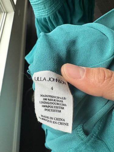 Ulla Johnson Sarai Dress - Montego Size 4 New with Tags Turquoise Cross Back - Picture 6 of 6