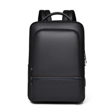 Business Mens Genuine Leather School Backpack Laptop Travel Waterproof Bag BL