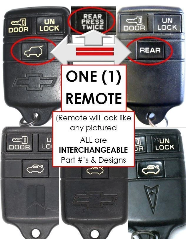 GMC Sonoma 1994 1995 1996 transmisor de entrada sin llave llavero fob OEM clicker Foto 3 de 4
