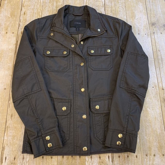 J Crew Downtown Field Jacket Waxed Cotton Women's XS Style 19034 eBay