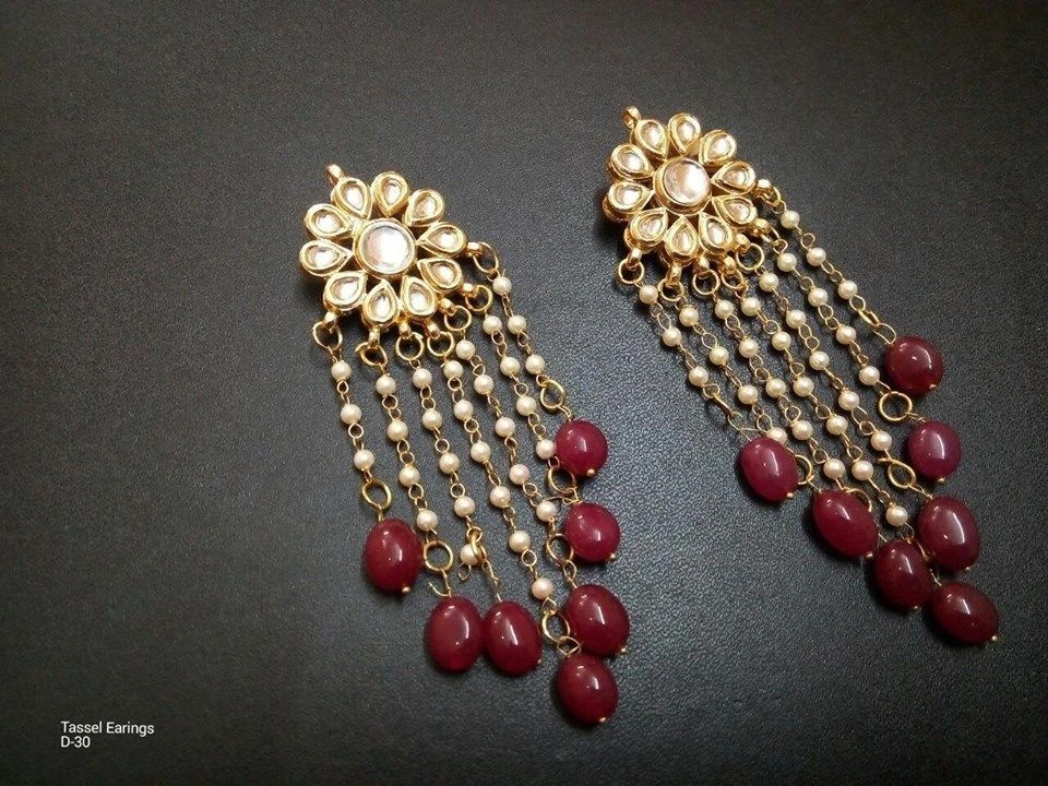 Indian Traditional Oxidised Mirror Kundan Chandbali Earrings Jhumka Jewelry  | eBay