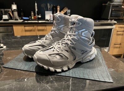 Mens Balenciaga Hiking Boots Hi-Trek Silver Size 12 New Mens Balenciaga Hiking Boots Hi-Trek Silver Size 12 New