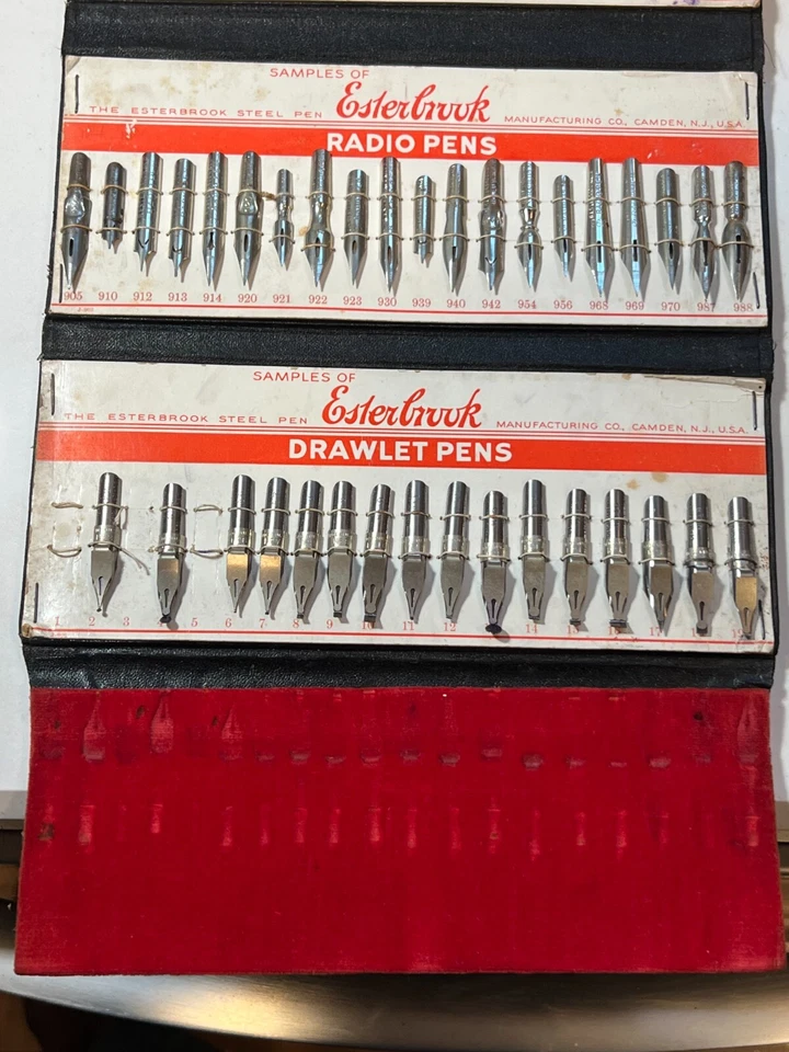 ANTIGUA RARA MUESTRA DE VENDEDOR DE BOLÍGRAFO DE ACERO ESTERBROOK NUEVO EN CAJA EXCELENTE ESTADO. CO. CIRCA 1920 Foto 4 de 4