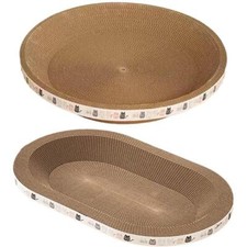 Round Cat Scratcher Pad Cardboard Bowl Nest for Indoor Cats to Grind Claws