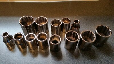 NOS Craftsman G2 series 3/8''drive sockets, 12pt Std length pick size Made in USA