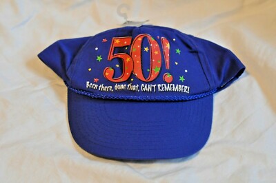 Funny 50th Birthday Gift Hat 50 Years Old Blue Snapback Baseball