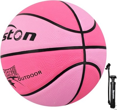 Senston Basketball Größe 6, Ball mit Pumpe für Damen und Mädchen, Rosa, Gummi
