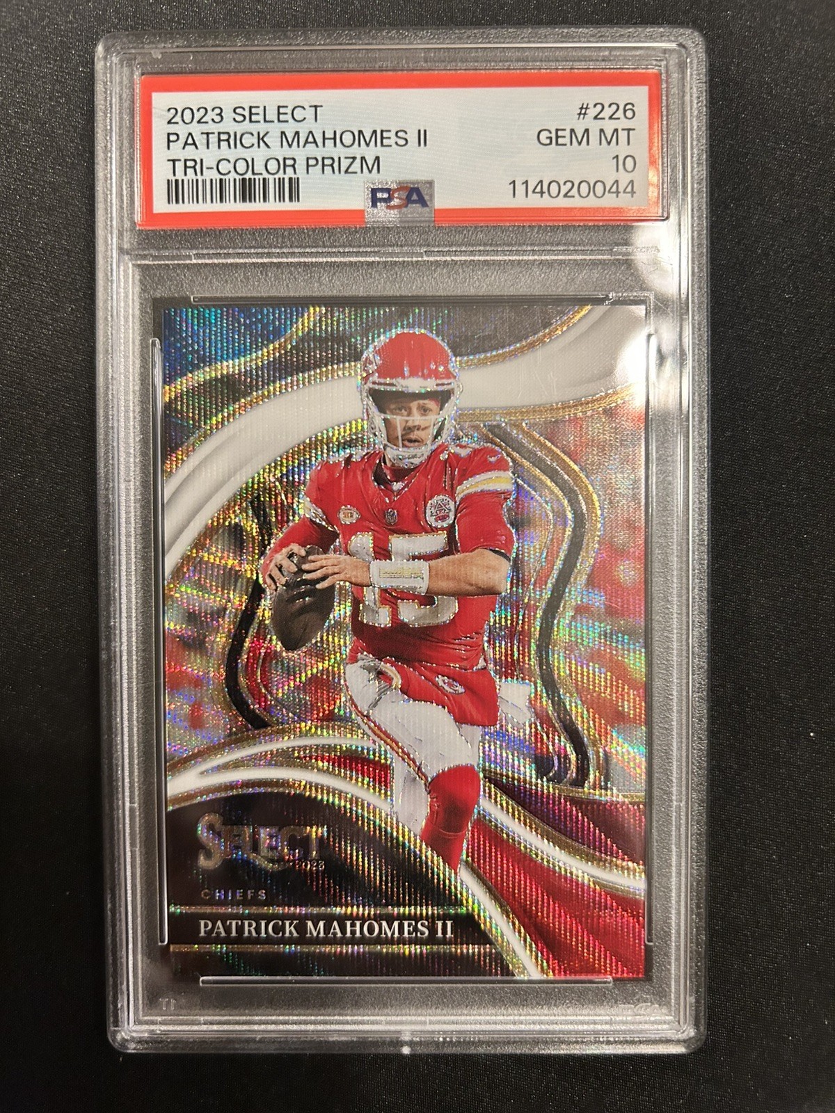 2023 Panini Select - Club Level Patrick Mahomes II #226 Tri-Color Prizm /149