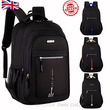Black Backpack Rucksack Large Mens Womens Bag Travel Work Hiking School Sports