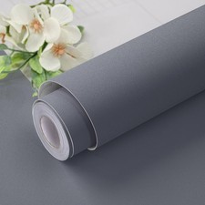 lenify Grey Wallpaper Peel and Stick Matte Grey Contact Paper 15.7inch x 196....