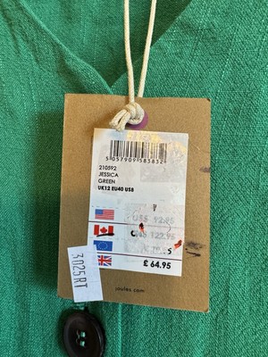NWT Joules Green Jessica Linen Blend Button-Front Midi Dress with Pockets  size 8 | eBay